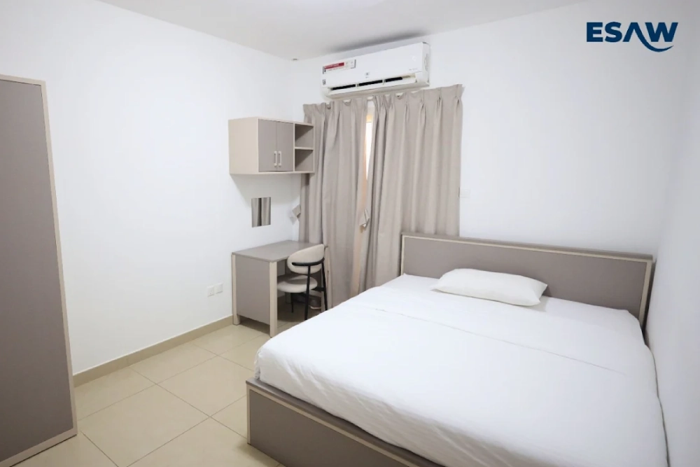 Student accommodation near Knowledge Village Dubai with a modern furnished room at ESAW